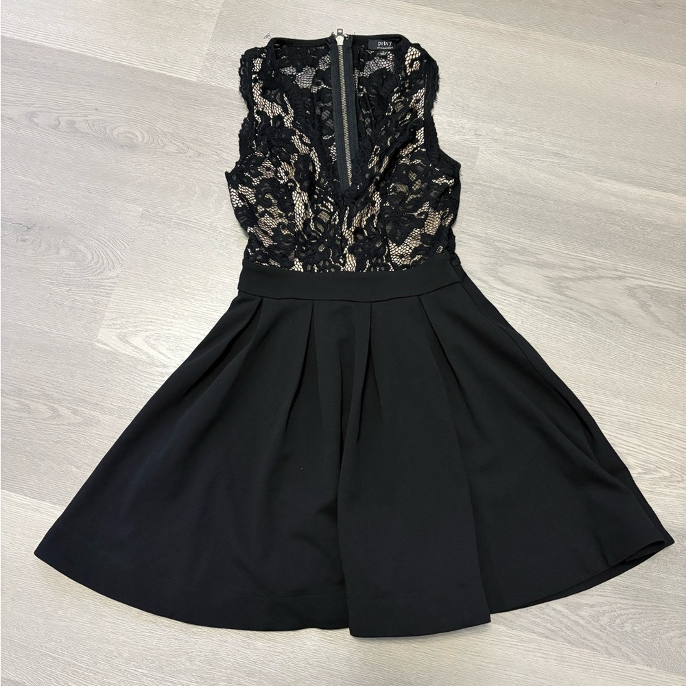 privy Black Lace Overlay Dress